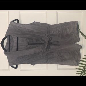 Max Jeans Tie Front Waterfall Vest sz M